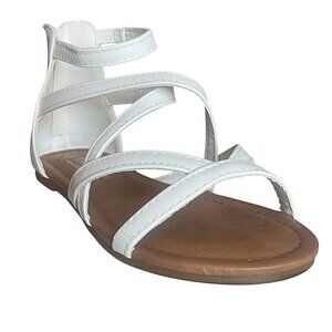 Women's Crisscross Strappy Open Toe Flat Sole Sandals Back Zipper Closure